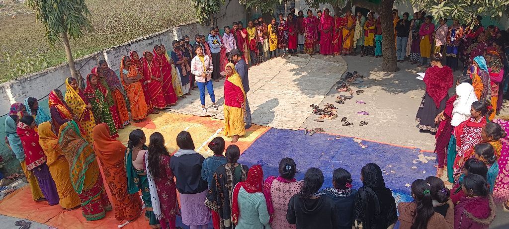 Large outdoor women's circle gathering